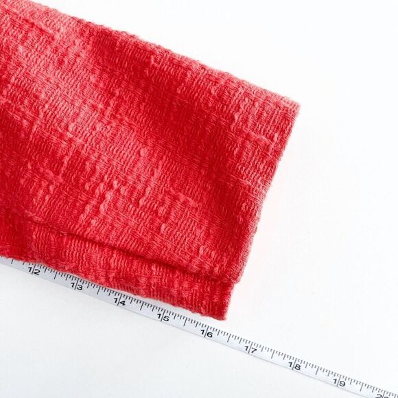 Banana Republic Women's Pockets Collared Tweed Blazer Jacket Red Coral Size 4 - Picture 6 of 8